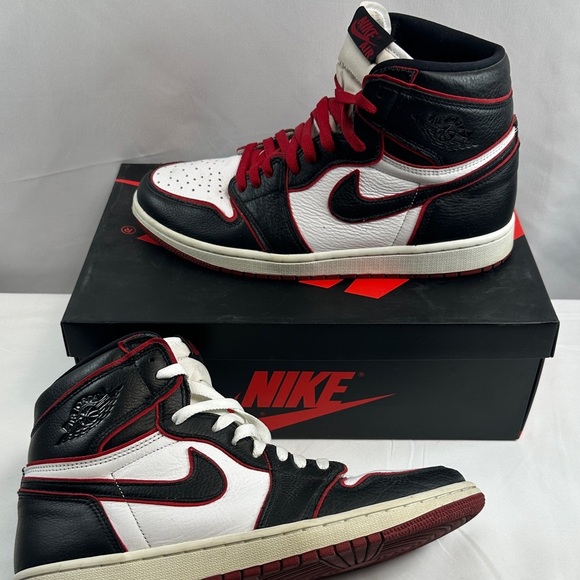 Nike Air Jordan 1 Retro High OG Black/Gym Red-White Sneakers - Picture 2 of 16